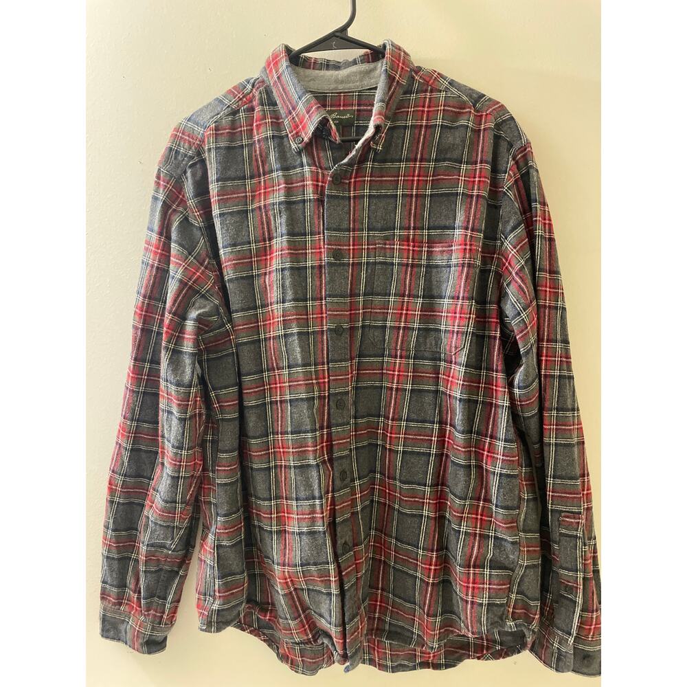 Eddie Bauer Men's Size XL‎ Cotton Flannel Button Up Outdoors Long Sleeve Shirt